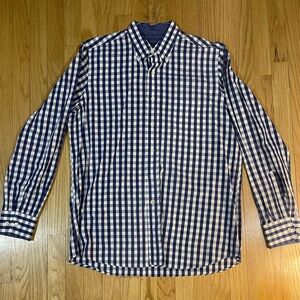 Anrau Navy and White Checkered Button Down Shirt
